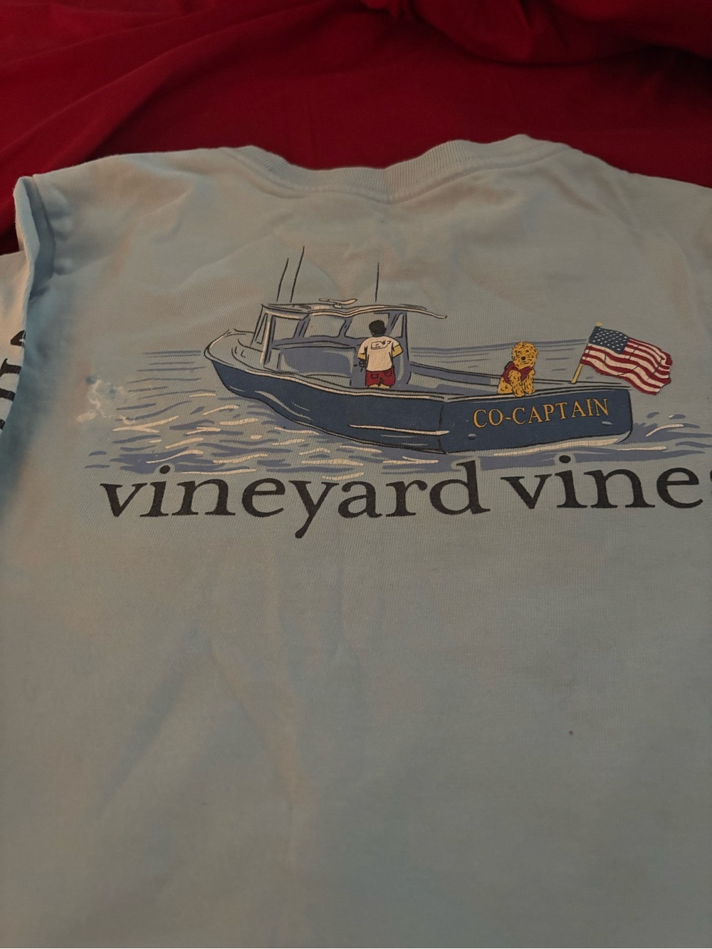 Vineyard Vines Light Blue 'Co-Captain' Boat Graphic Tee